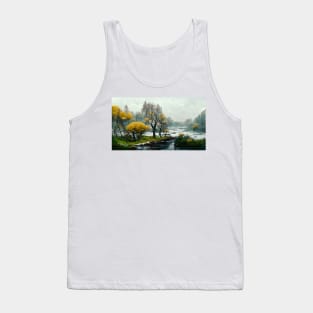 Yellow Trees by the River Tank Top